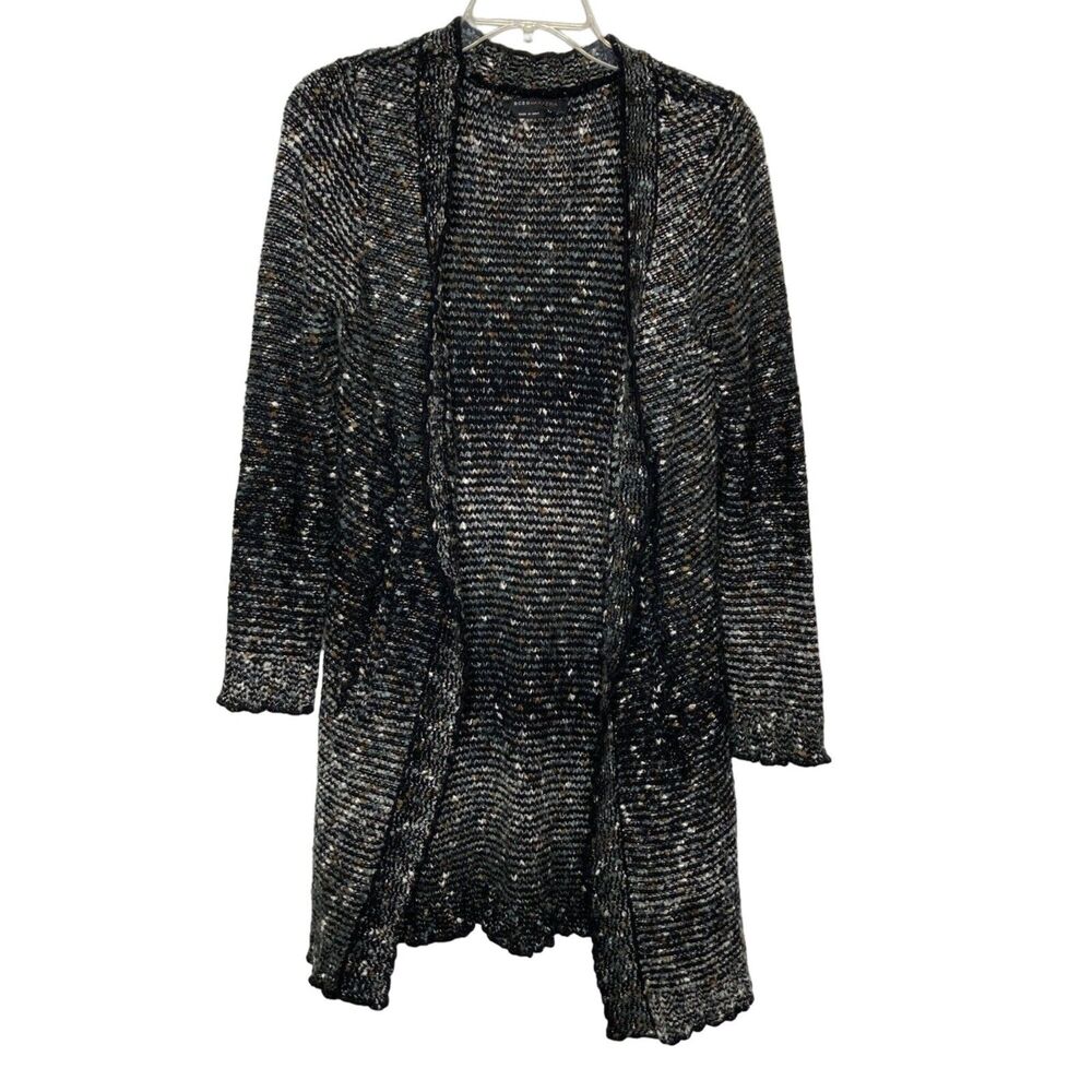 BcbgMaxazria L Open Front Mohair Alpaca Blend Longline Cardigan Sweater Duster